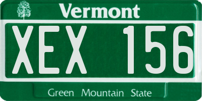 VT license plate XEX156