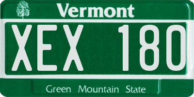 VT license plate XEX180