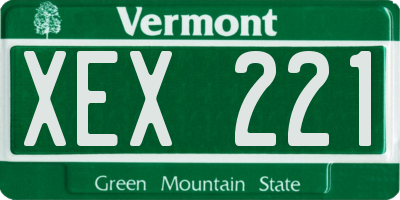 VT license plate XEX221
