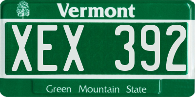 VT license plate XEX392