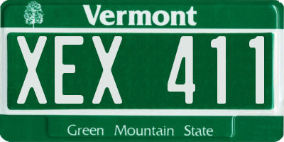 VT license plate XEX411