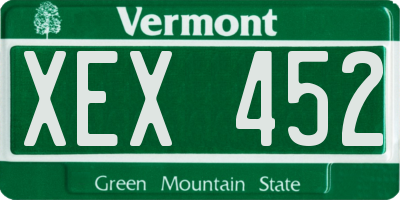 VT license plate XEX452