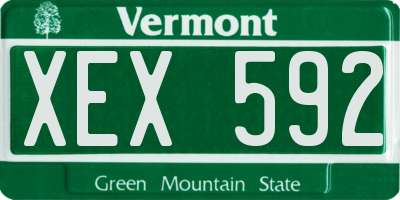 VT license plate XEX592