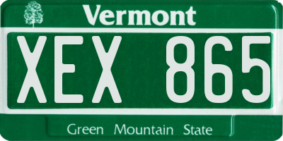 VT license plate XEX865