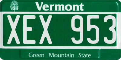 VT license plate XEX953
