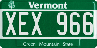 VT license plate XEX966
