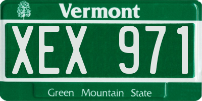 VT license plate XEX971