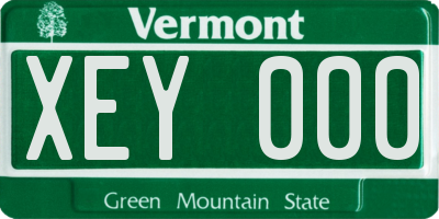 VT license plate XEY000