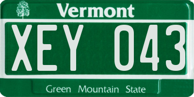 VT license plate XEY043