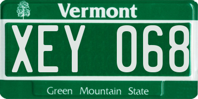 VT license plate XEY068