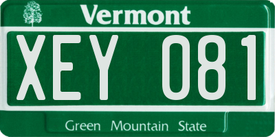 VT license plate XEY081