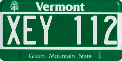 VT license plate XEY112