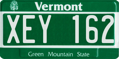 VT license plate XEY162
