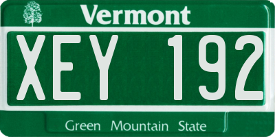 VT license plate XEY192