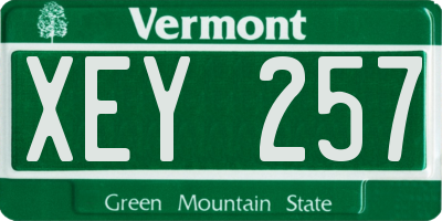 VT license plate XEY257