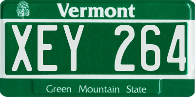 VT license plate XEY264