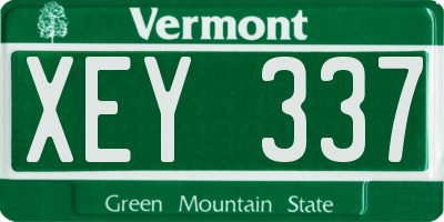 VT license plate XEY337