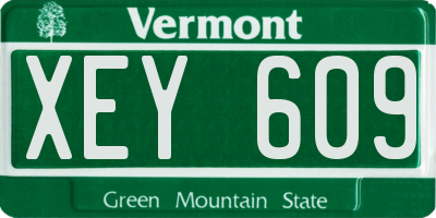 VT license plate XEY609