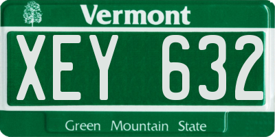 VT license plate XEY632