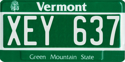 VT license plate XEY637