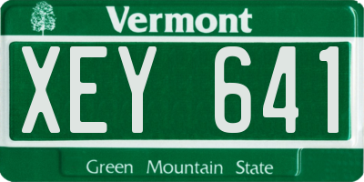 VT license plate XEY641