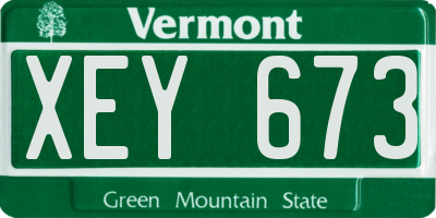 VT license plate XEY673