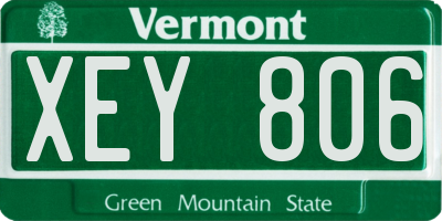 VT license plate XEY806