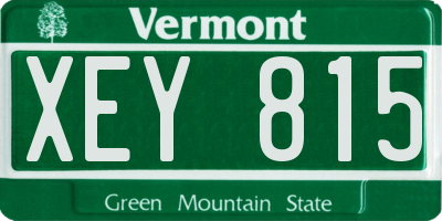 VT license plate XEY815