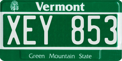 VT license plate XEY853
