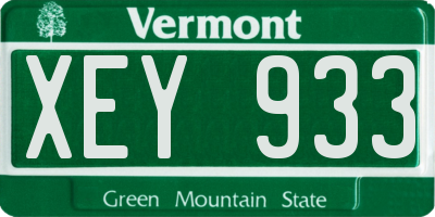 VT license plate XEY933