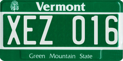 VT license plate XEZ016