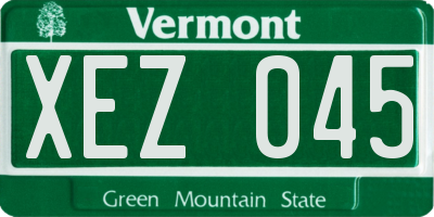 VT license plate XEZ045