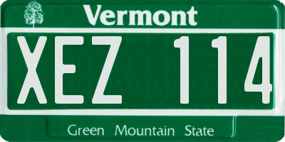 VT license plate XEZ114