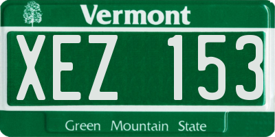 VT license plate XEZ153