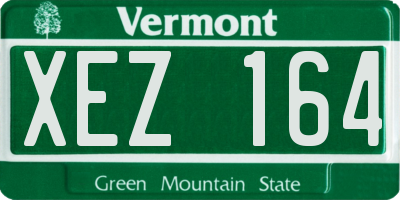 VT license plate XEZ164