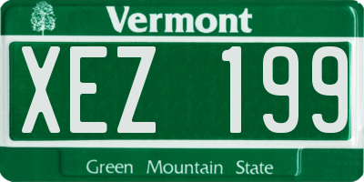 VT license plate XEZ199