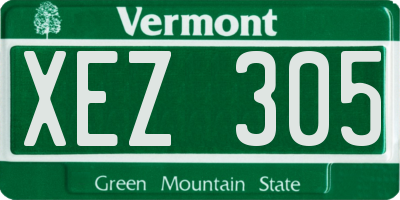 VT license plate XEZ305