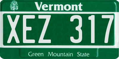 VT license plate XEZ317