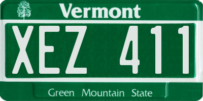 VT license plate XEZ411