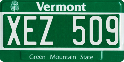 VT license plate XEZ509