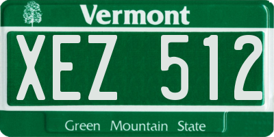 VT license plate XEZ512