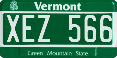 VT license plate XEZ566