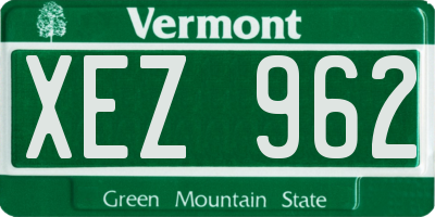 VT license plate XEZ962