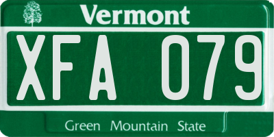 VT license plate XFA079