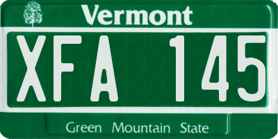 VT license plate XFA145