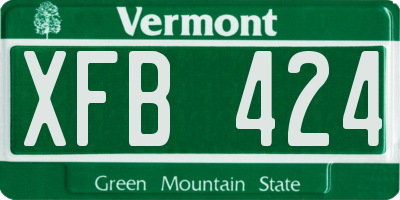 VT license plate XFB424