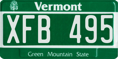 VT license plate XFB495