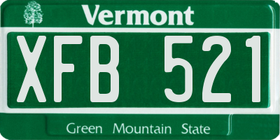 VT license plate XFB521