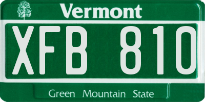 VT license plate XFB810