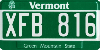 VT license plate XFB816